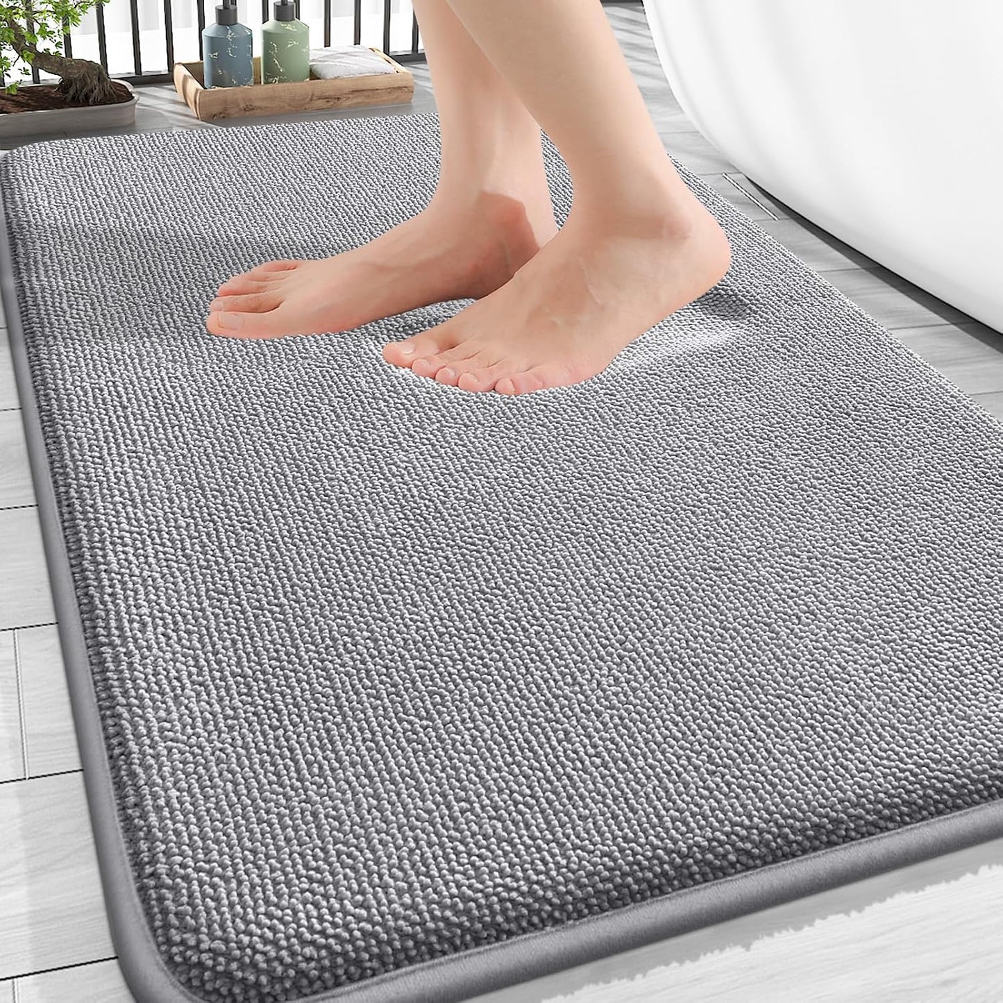 Tapete espuma viscoelástica baño 30x20pulg gris