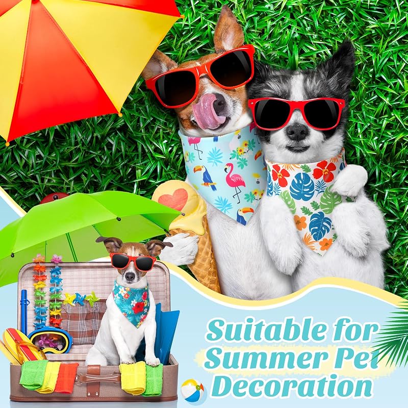 50 Bandanas Hawaianas para Perros Ajustables Triangulares