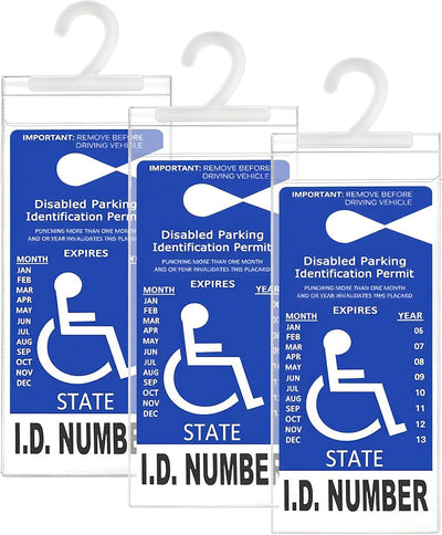 Soporte placa discapacitado auto 3 pzas con gancho