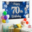 Decoración cumpleaños 70º globo azul plateado salud