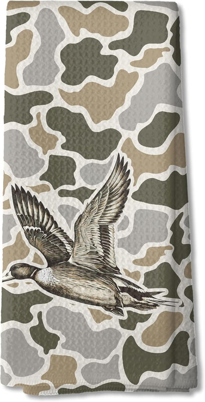 Toallas de cocina con diseño camuflaje de pato mallardo cazador 16 x 24 pulgadas