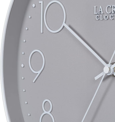 Reloj pared cuarzo gris analógico 12pulg