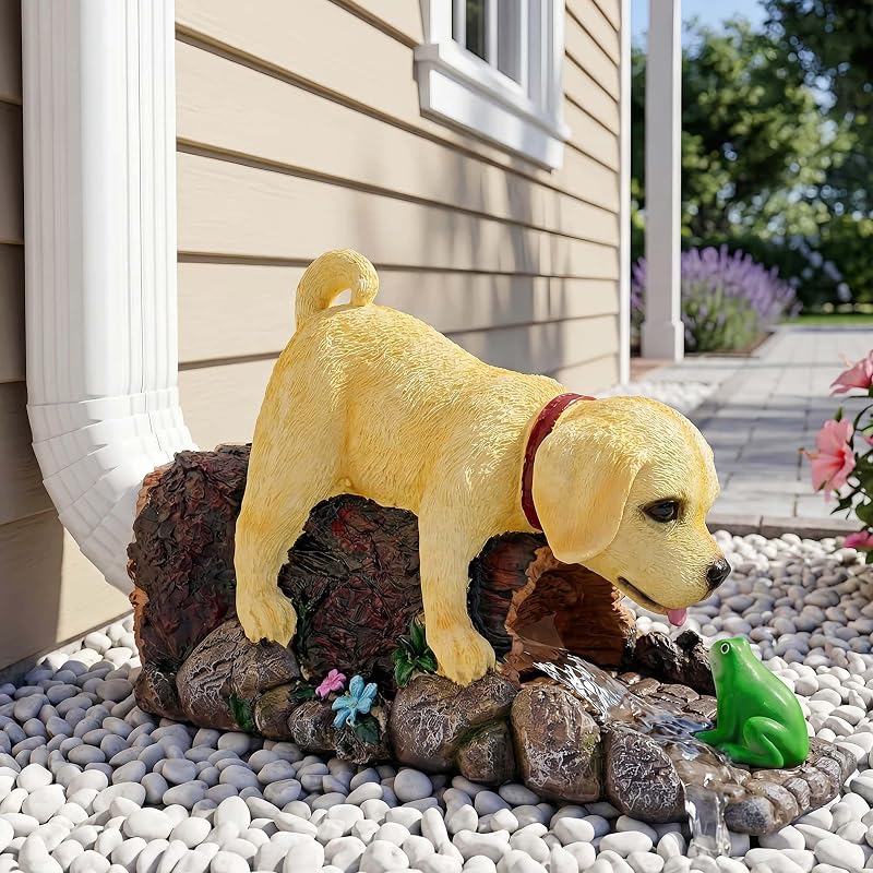 Desviador canaleta perro resina ecológica 3x4" adorno jardín