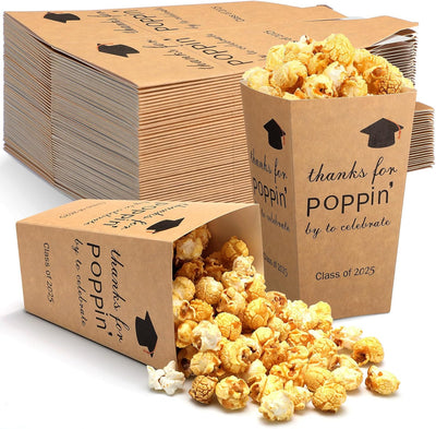 50 Cajas Palomitas Graduación 2025 6pulg Contenedores Papel