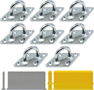 8 Ganchos Acero Inox 304 2.31pulg para Luces Cadena y Plantas