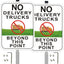 2 Letreros No Trucks Allowed Aluminio con Estacas 36pulg