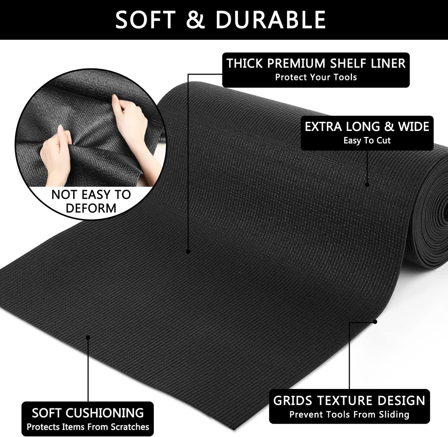 Forro antiderrap espuma 20x24" negro caja herramientas