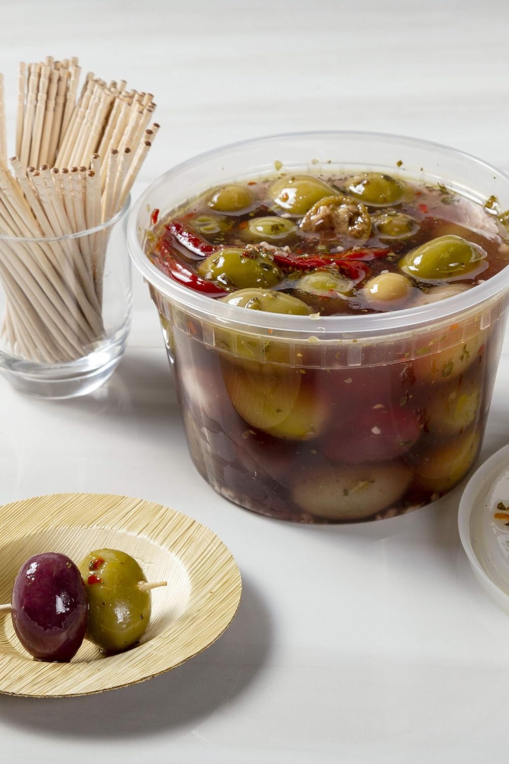 Recipiente plástico 16oz con tapa para microondas set 50