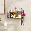Soporte 3en1 para secador pared 2 niveles cesta desmontable