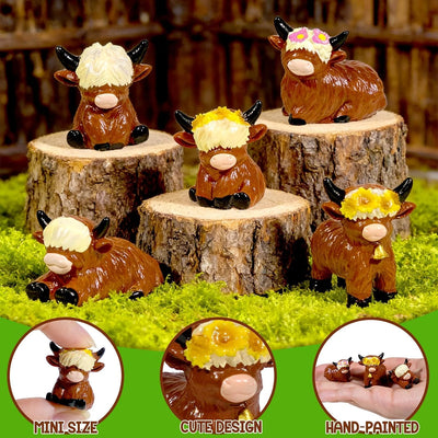25 Mini Figuras Vaca Resina Decoración Mesa Jardín