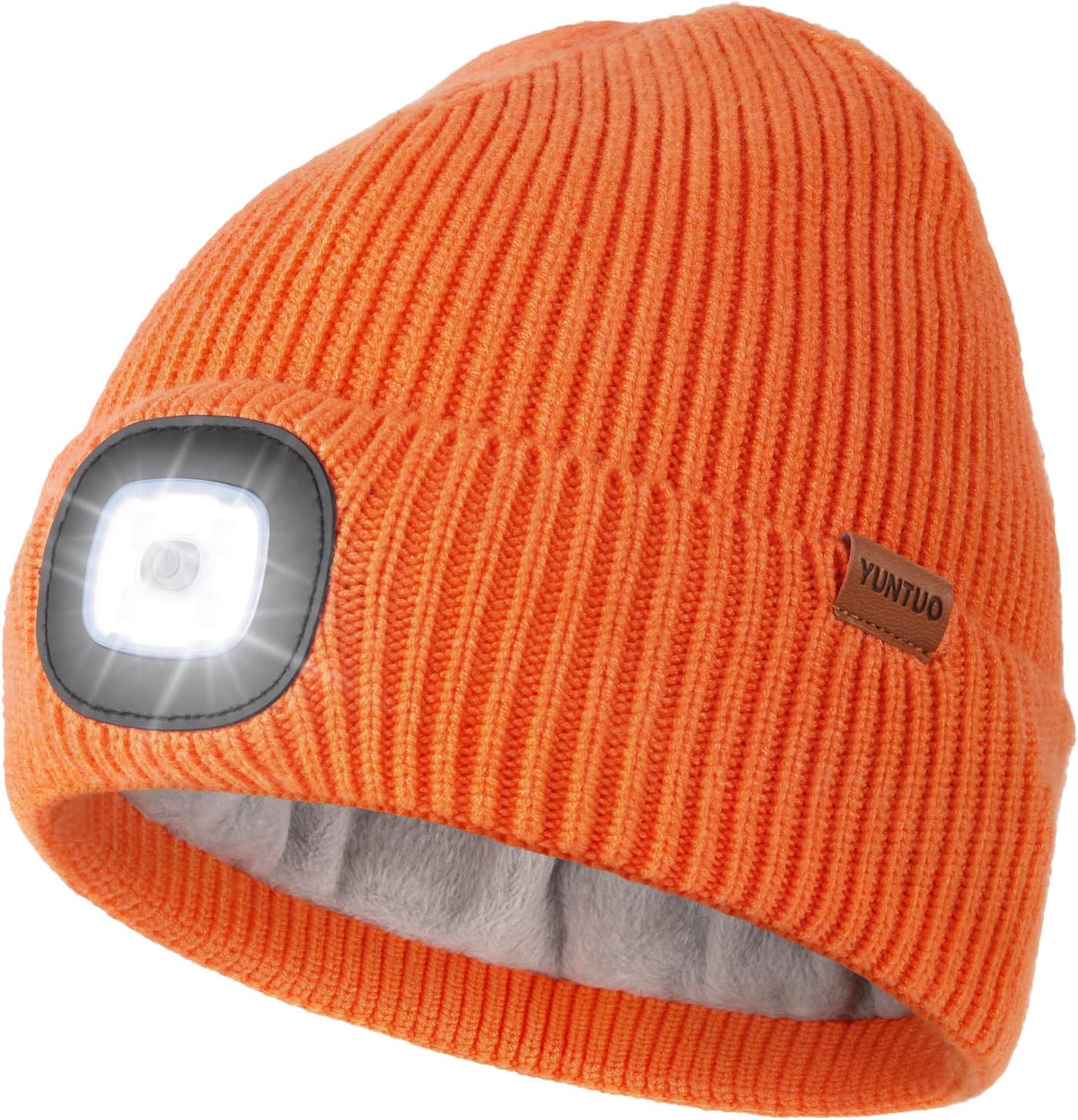 Gorro LED recargable USB con forro polar para hombres