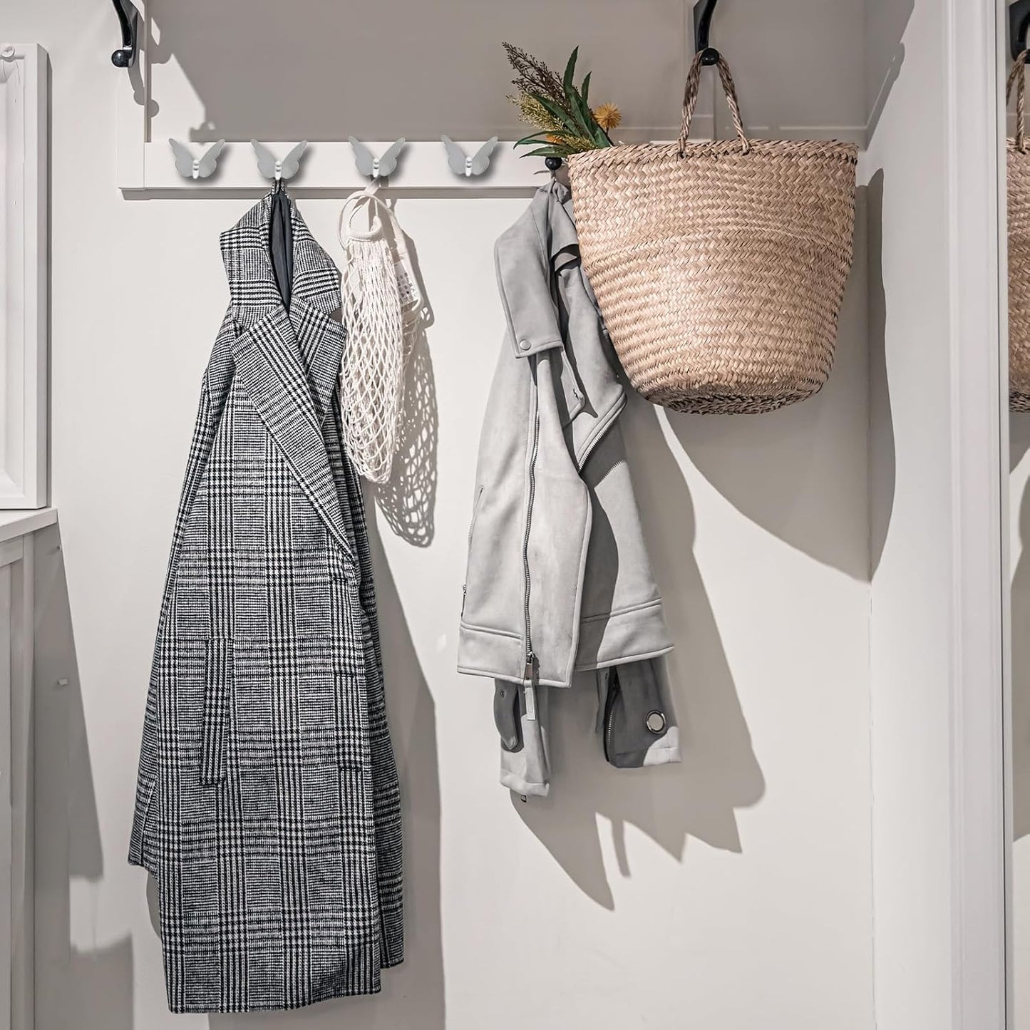 6 Ganchos Acero Inox Forma Mariposa para Baño
