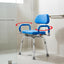 Silla ducha giratoria ajustable con respaldo y brazos