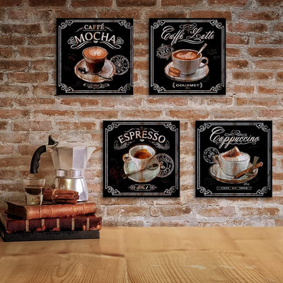 Arte pared café moca espresso vintage para cafetería