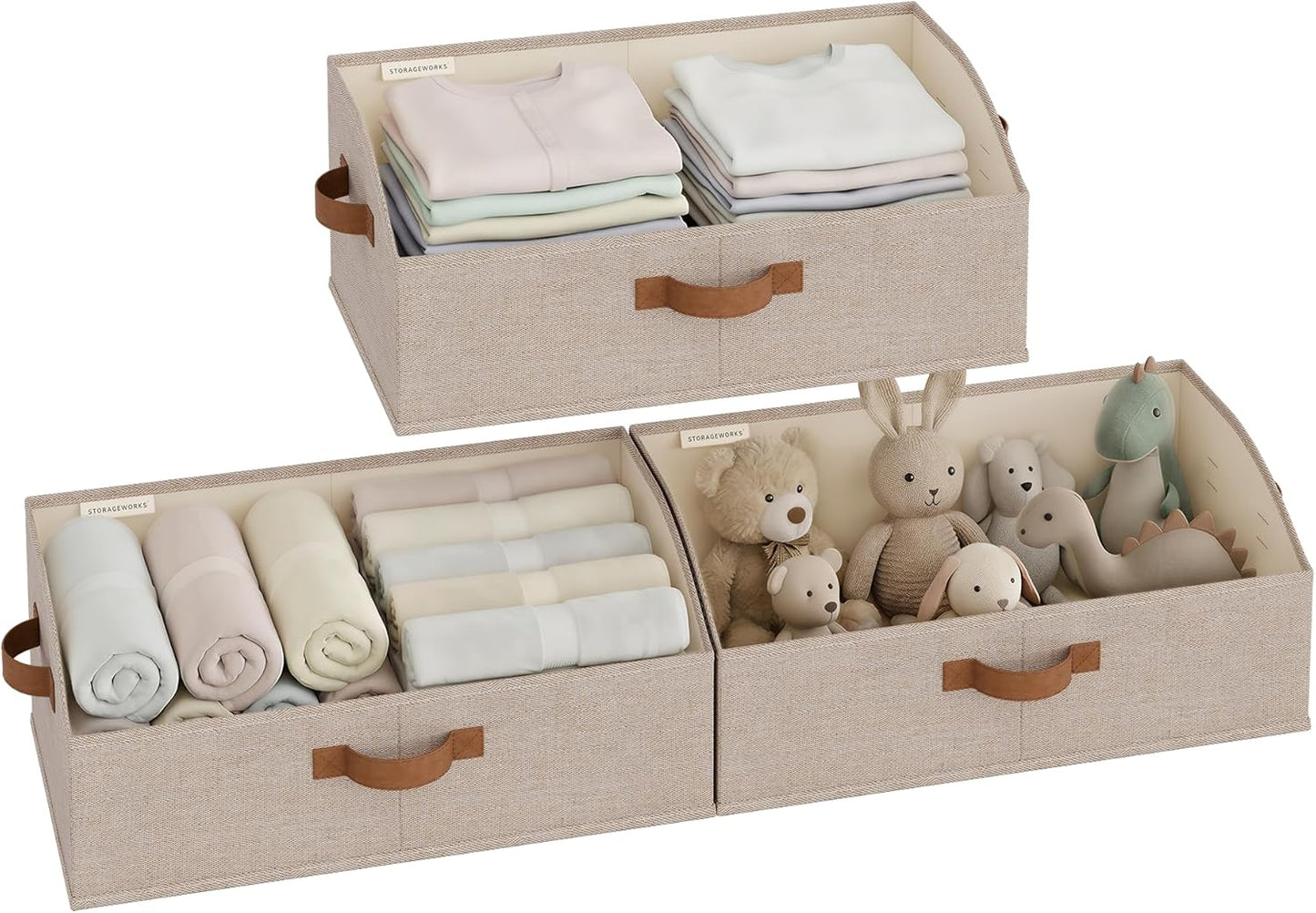 Caja organizadora trapezoidal para armario ropa marrón