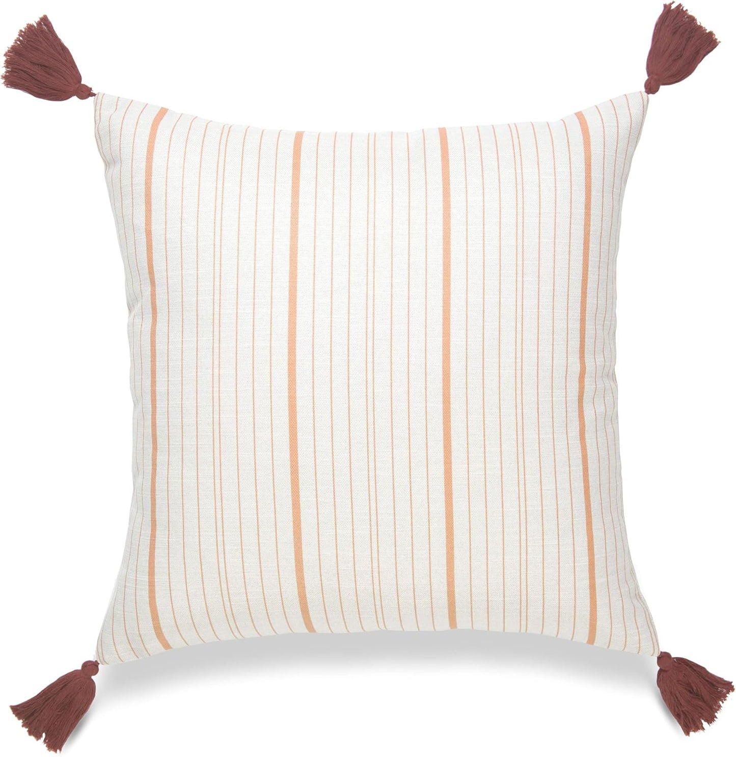 Funda almohada lumbar rayas naranjas 18x18pulg