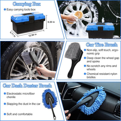 Kit 27 Pzas Cepillos Detalles Coche Limpieza
