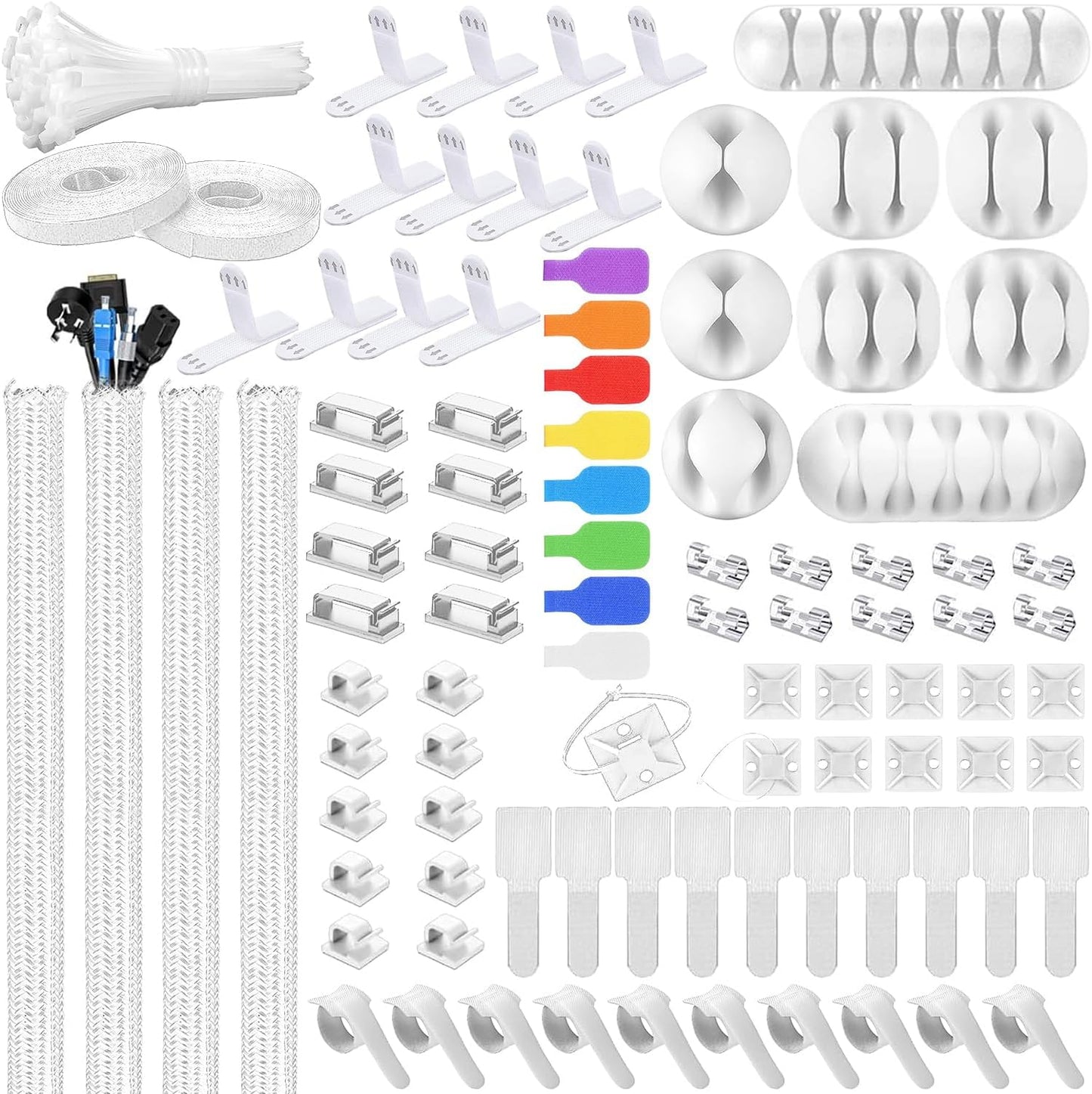 Kit organiz. cables 193 pzas 4 fundas 57 clips
