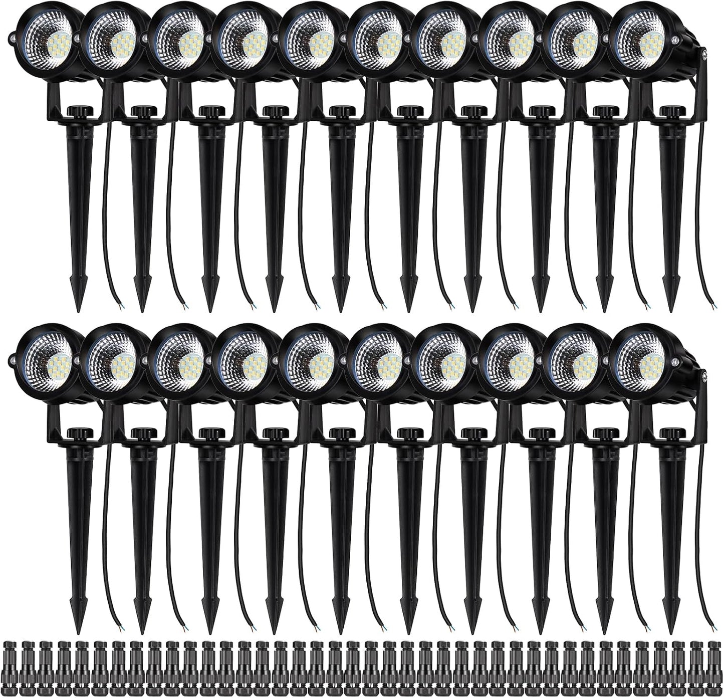 Luces LED paisaje impermeables jardín 20 pzas conector
