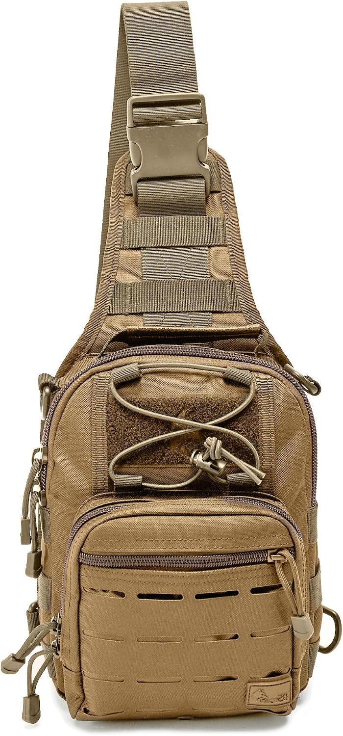 Bolsa bandolera EDC compacta para tiro, viajes y senderismo