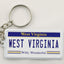 Llavero rectangular aluminio placa WV 2.5x1.25pulg