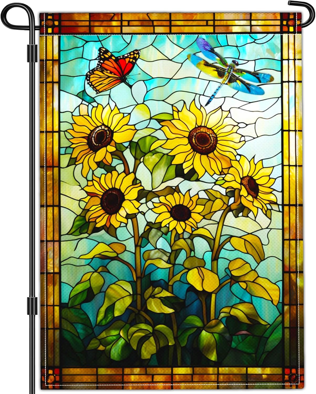 Bandera jardín girasol 12x18pulg doble cara exterior