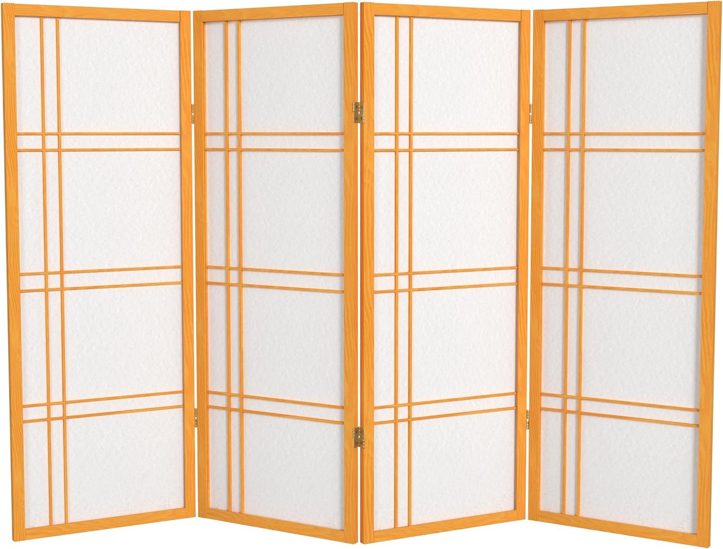 Pantalla Shoji corta doble cruz 4ft 4 paneles Miel