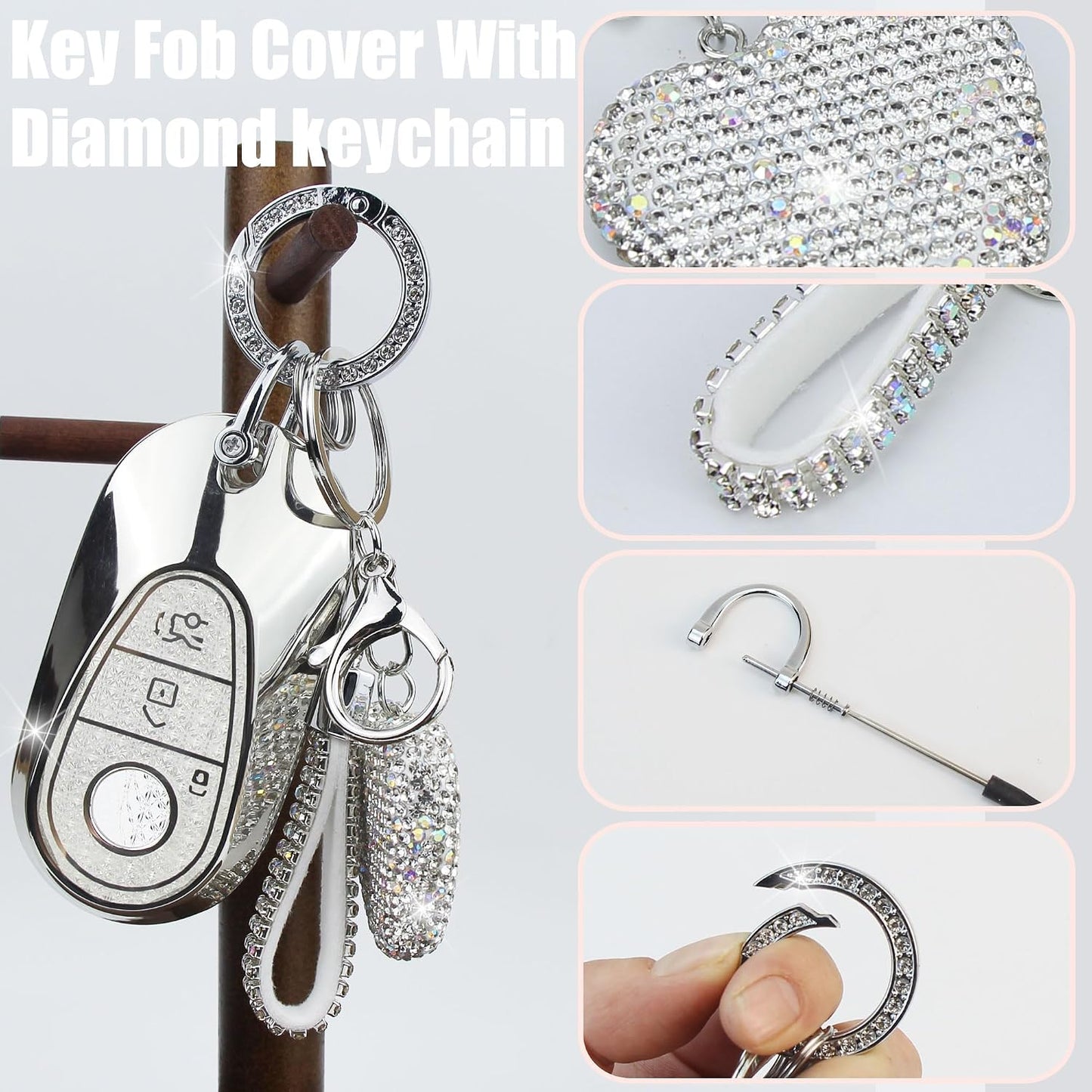 Funda llavero comp Mercedes Clase S G E 3 botones plata