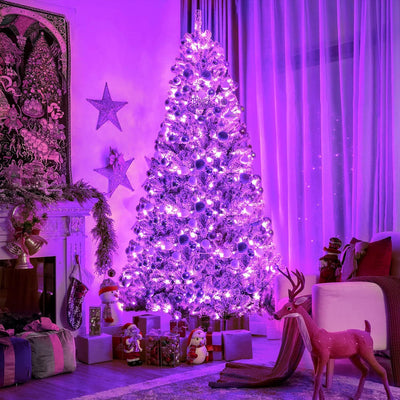 Luces LED púrpura Navidad 100 luces 33ft batería control remoto