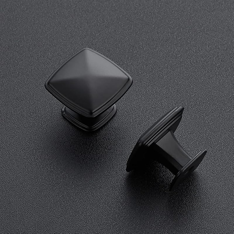 Pomos negros mate para gabinetes pack 20