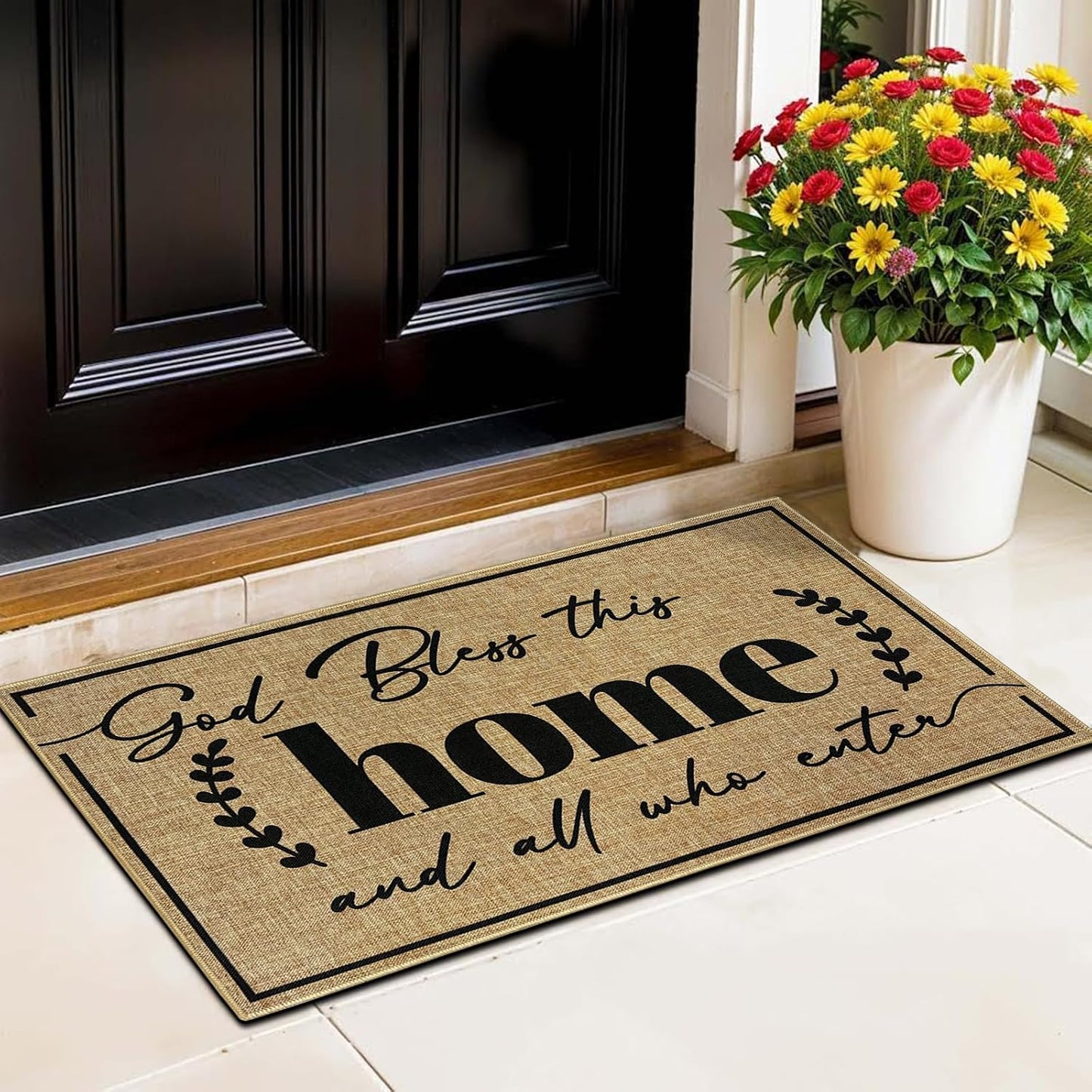 Tapete puerta antiderrap 16.9x29.9" decoración hogar