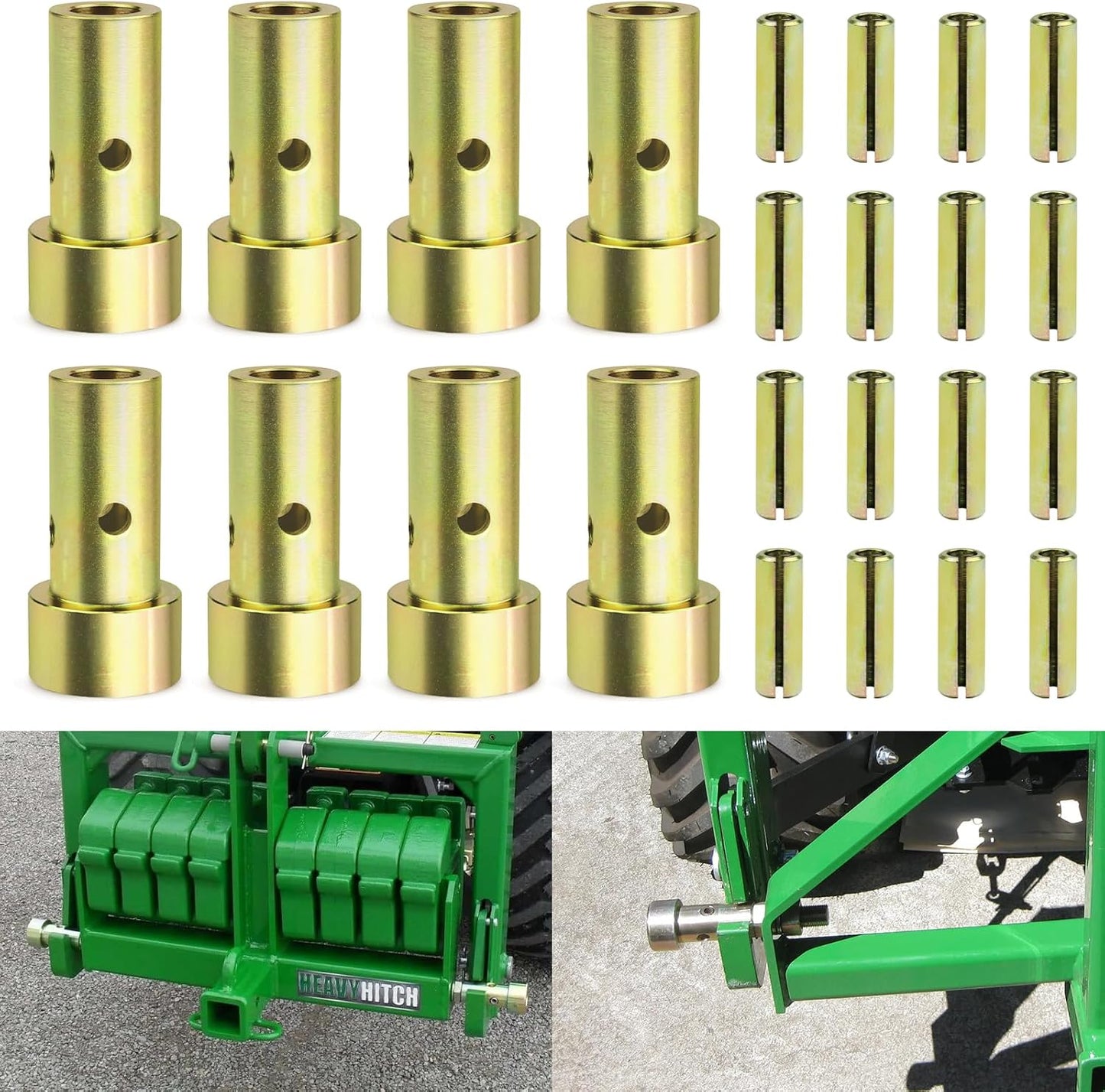 Set 8 Pzas Bujes Adaptador Enganche Rápido Cat 1 Dorado