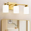 Lámpara baño 3 luces LED regulable 16" vidrio blanco leche
