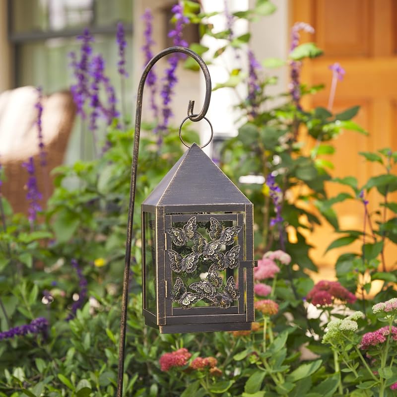 Farol exterior bronce 6x11.5 metal vidrio resistente