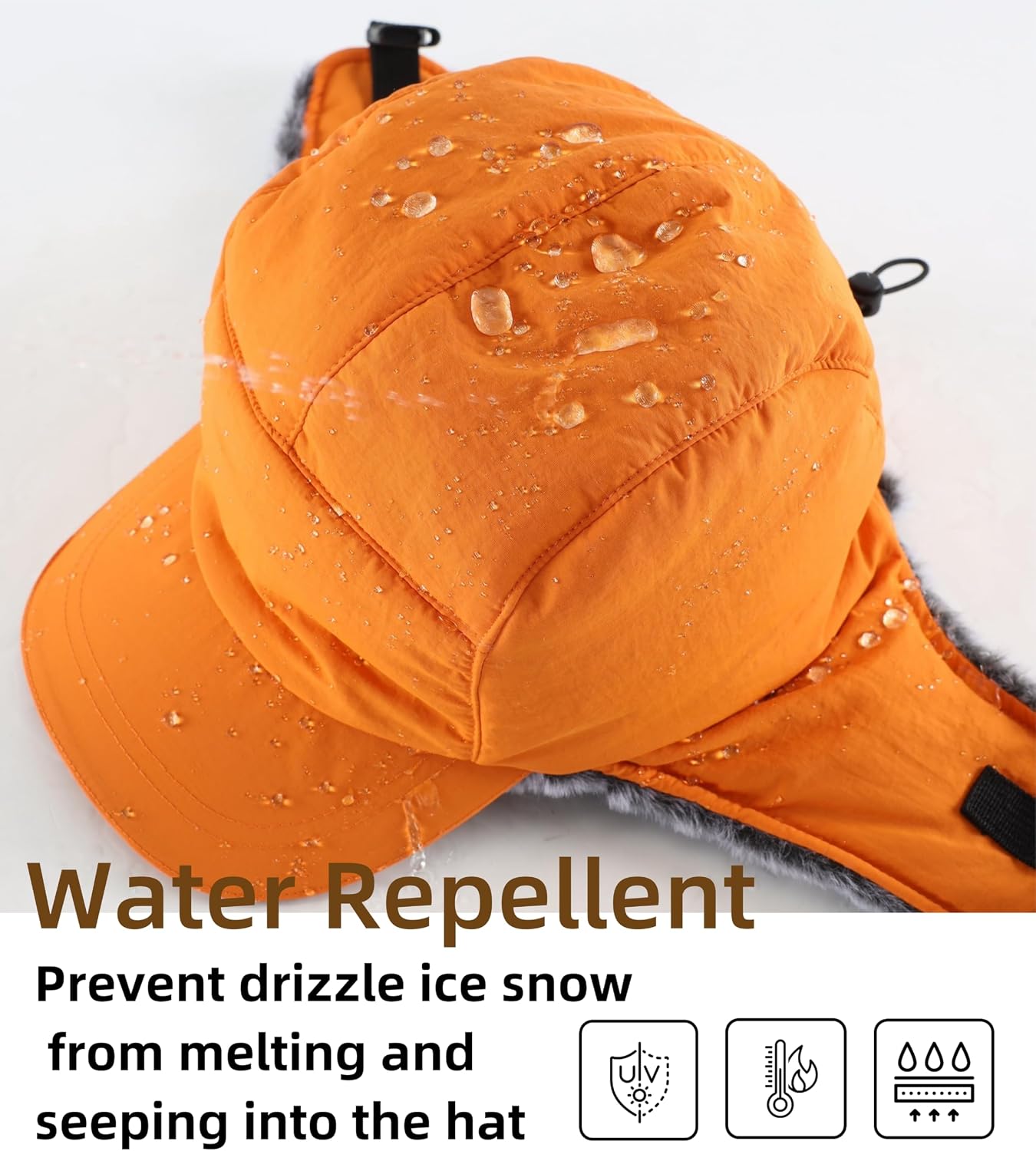 Sombrero invierno piel sintética para hombre con orejeras
