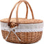 Cesta picnic mimbre con tapa asa tejido resistente