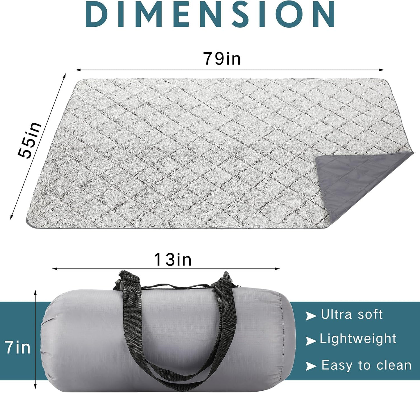 Manta exterior 78x55" acolchada impermeable plegable