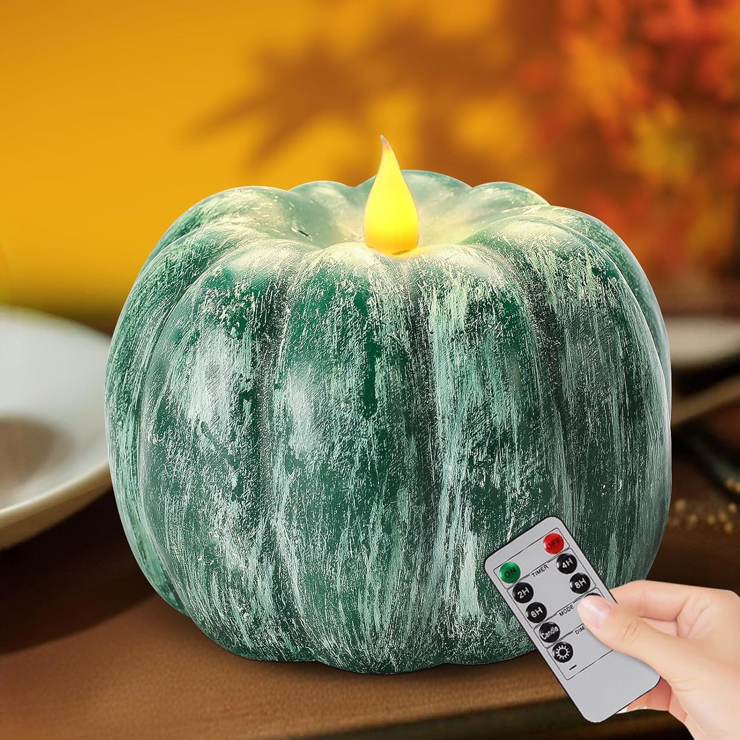 Velas led parpadeantes calabaza batería temporizador otoño