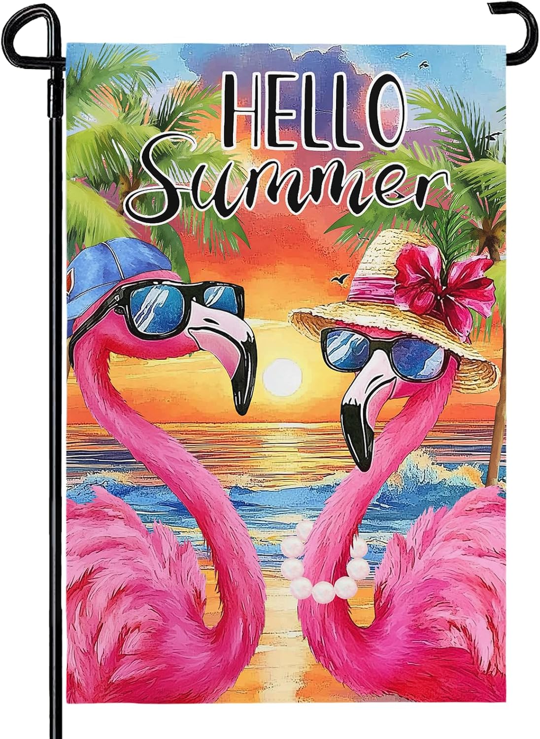 Bandera jardín verano 12x18" doble cara Hello Summer