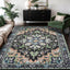 Tapete vintage felpa suave 5x7ft antiderrap verde oscuro