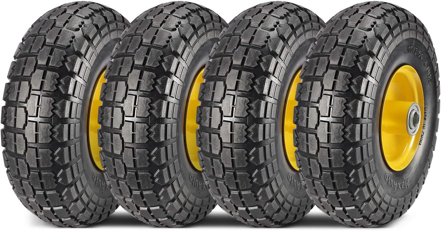 Neumáticos goma sólida 10pulg 4.10/3.50-4 rueda cubo