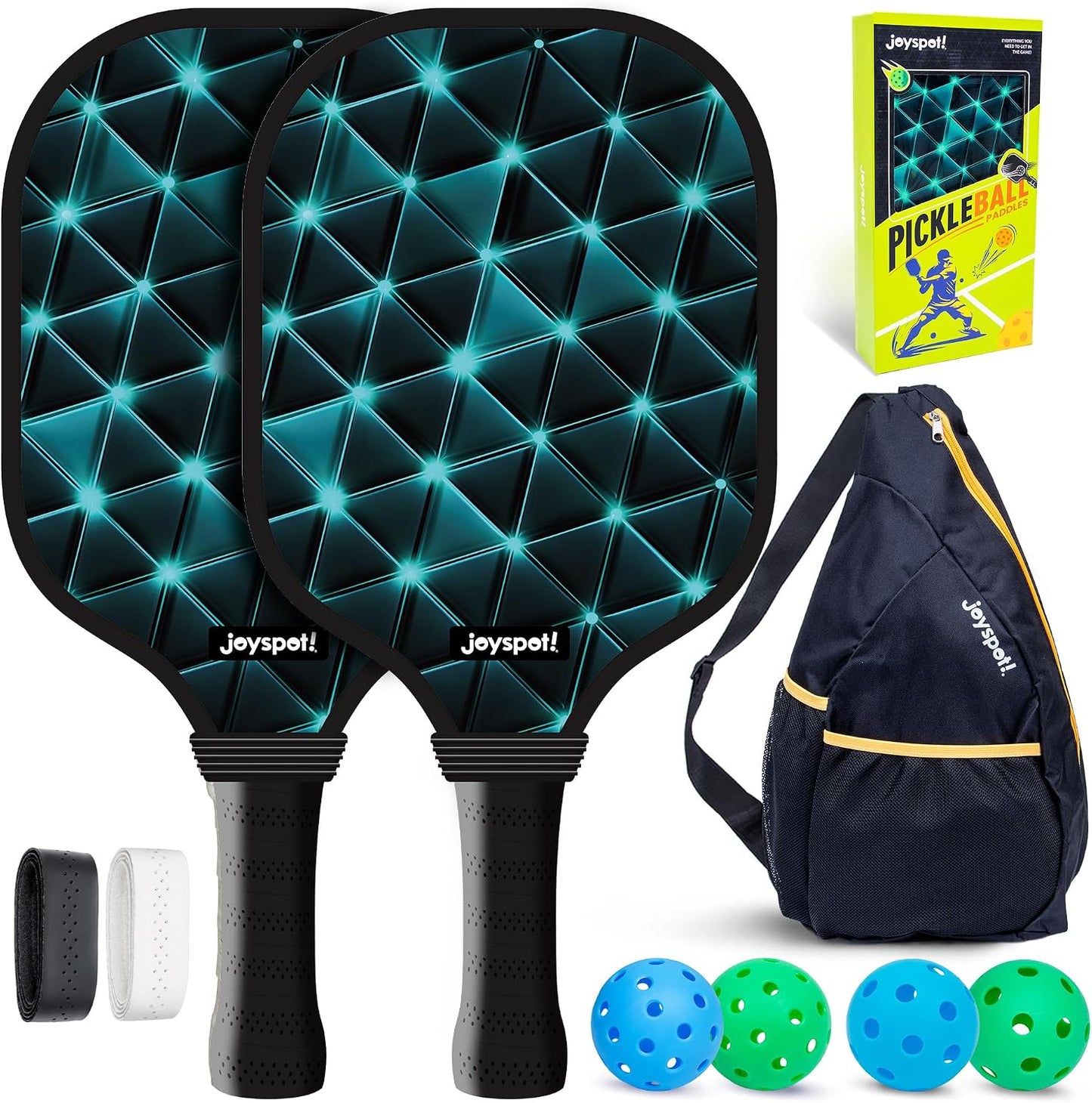 Set 2 Paddles Pickleball Fiberglass 7.5oz con 4 Bolas