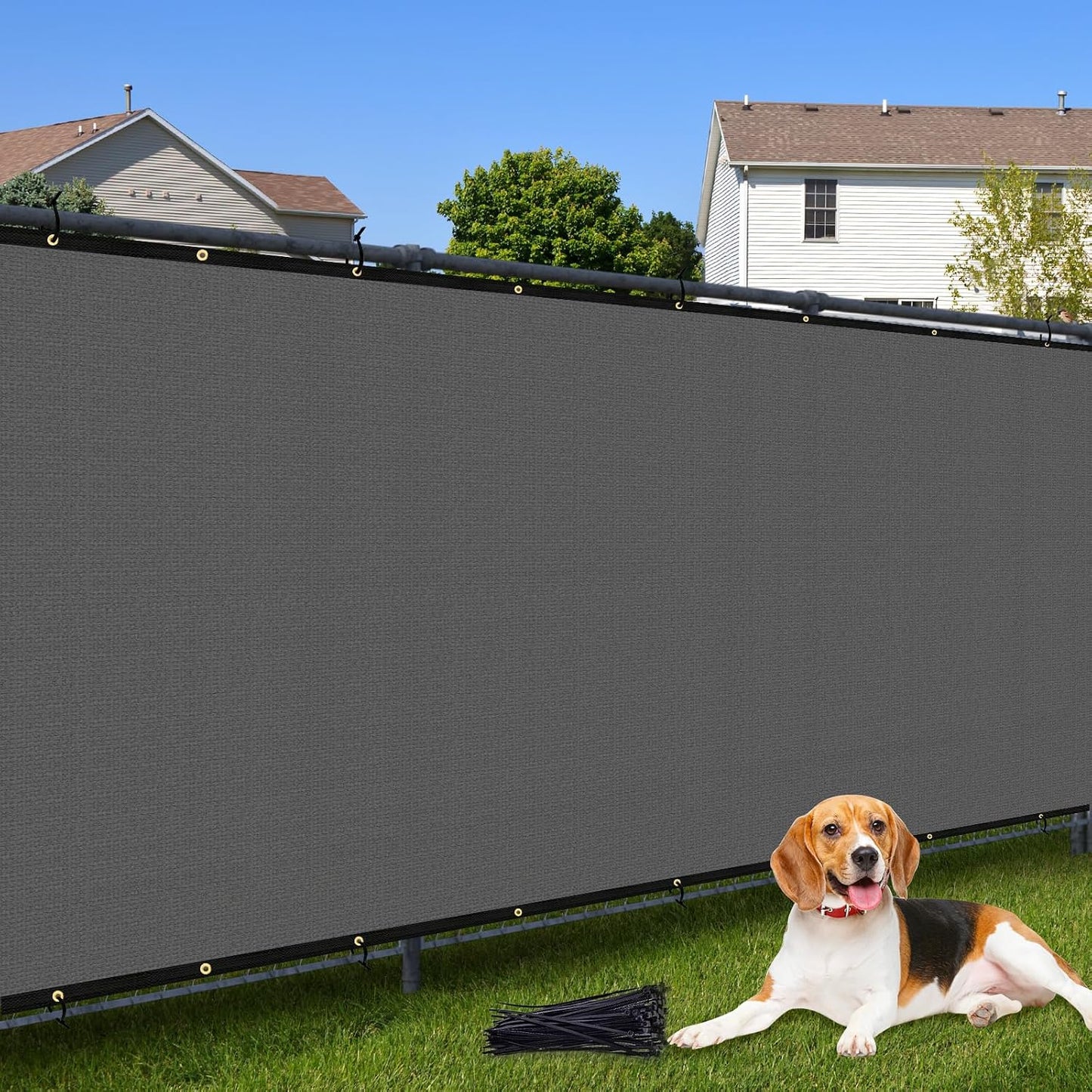 Valla malla privacidad 6x50pulg 90% bloqueo gris oscuro