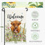 Bandera jardín vaca tierras altas flores estacional