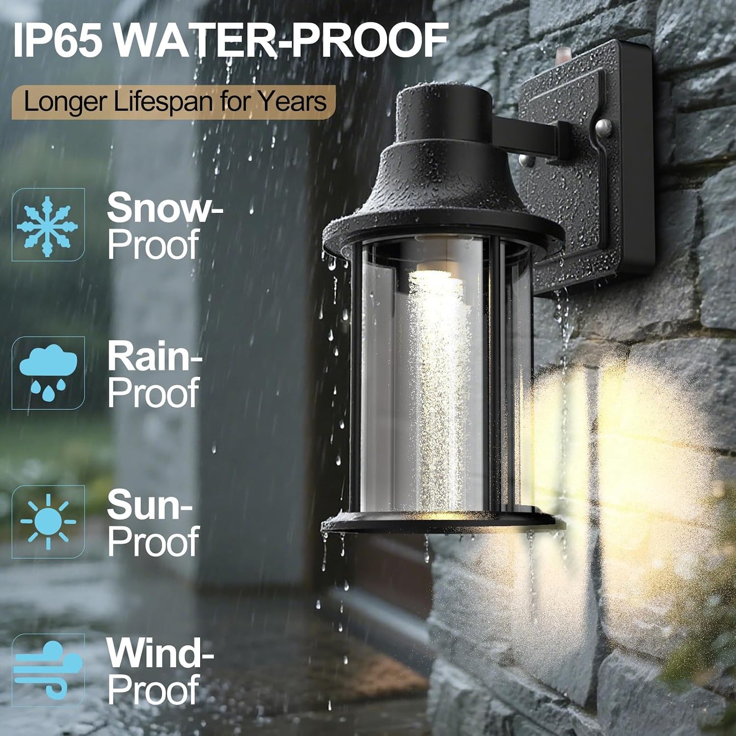 Lámpara pared exterior led e26 ip65 pantalla policarbonato