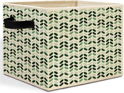 Caja almacenamiento verde salvia asas cesta plegable