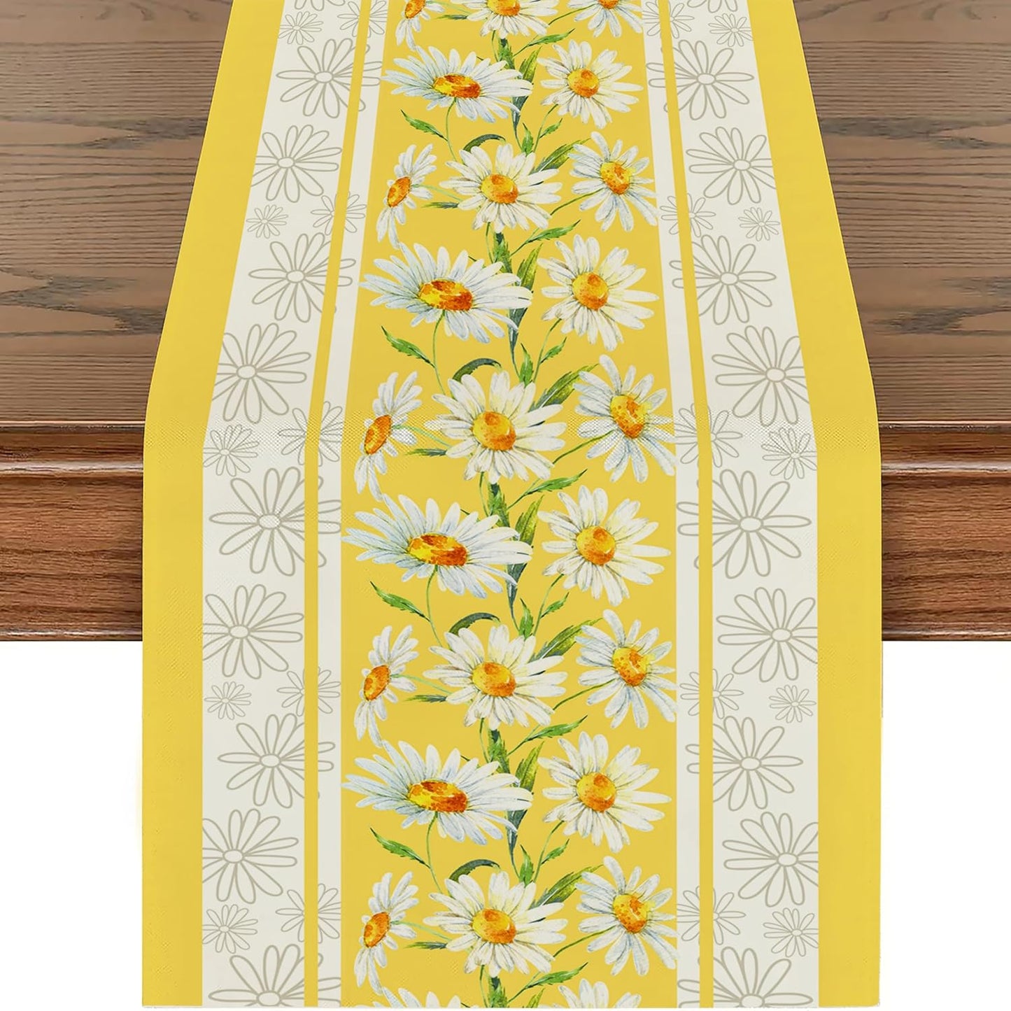 Camino mesa floral margaritas verano 13x72pulg