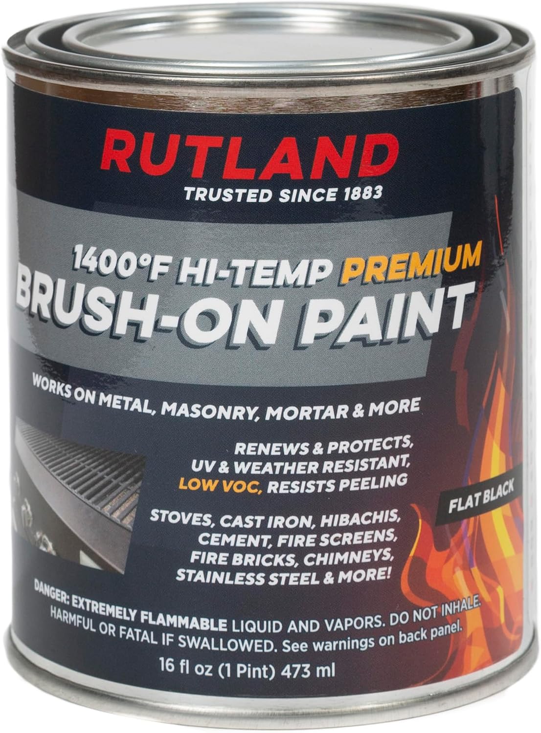 Pintura alta temperatura 16oz color negro