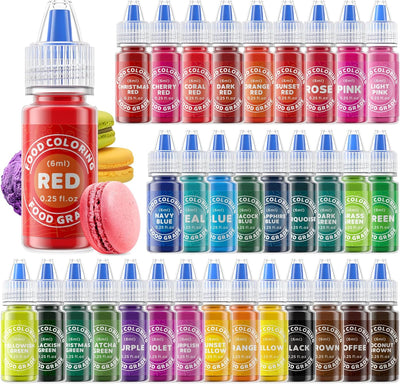 Colorante alimenticio líquido 33 colores para glaseado pasteles