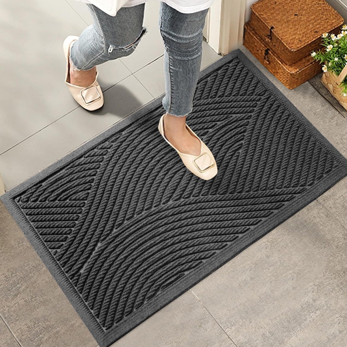 Tapete antiderrap para puerta 36x24pulg